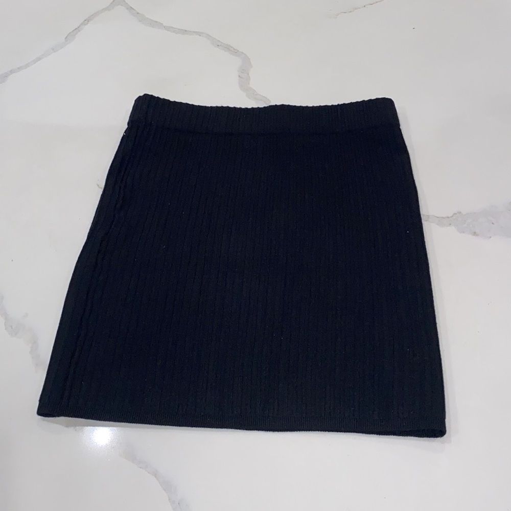 White Fox Ribbed Mini Skirt NWOT